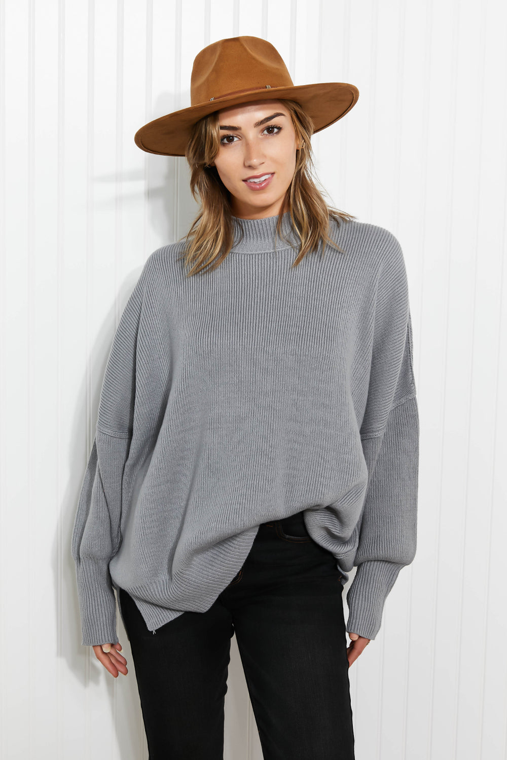 Slouchy Side Slit Sweater