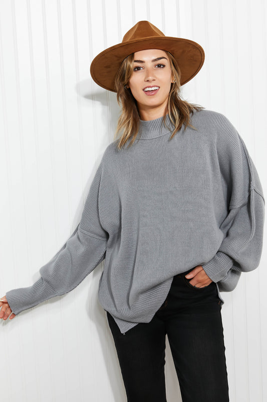 Slouchy Side Slit Sweater