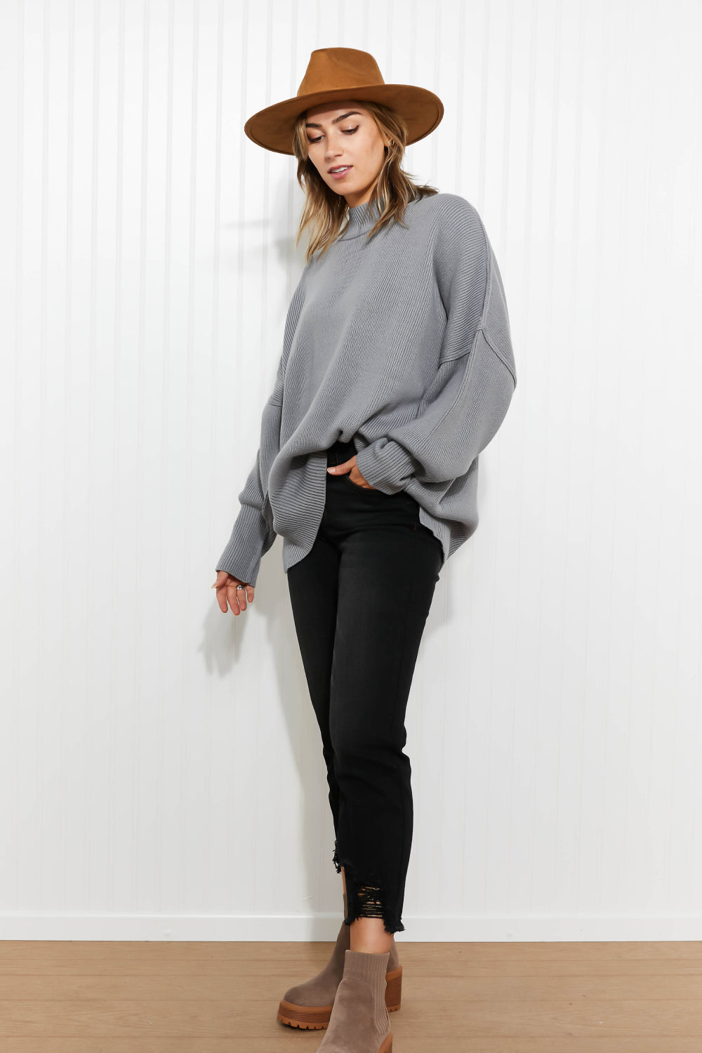 Slouchy Side Slit Sweater